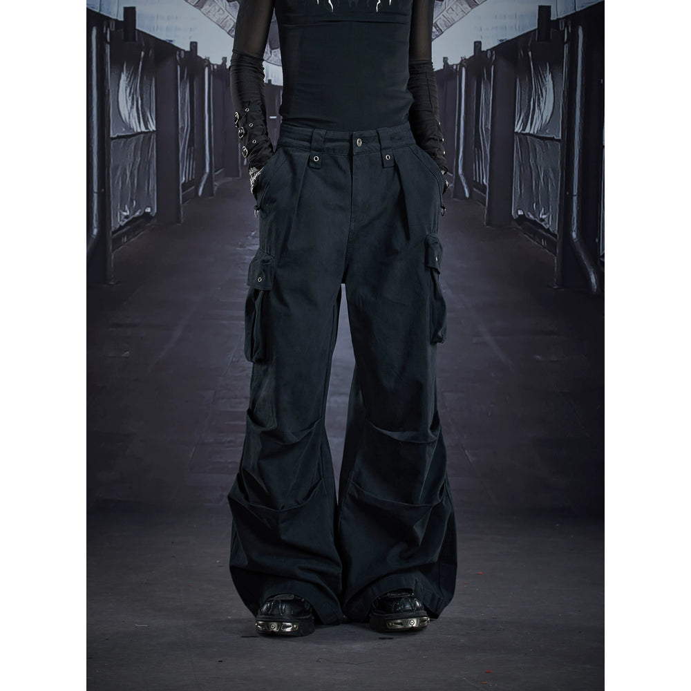 Unmanned island American casual street deconstruction and splicing design with multiple pockets for work pants and casual pants