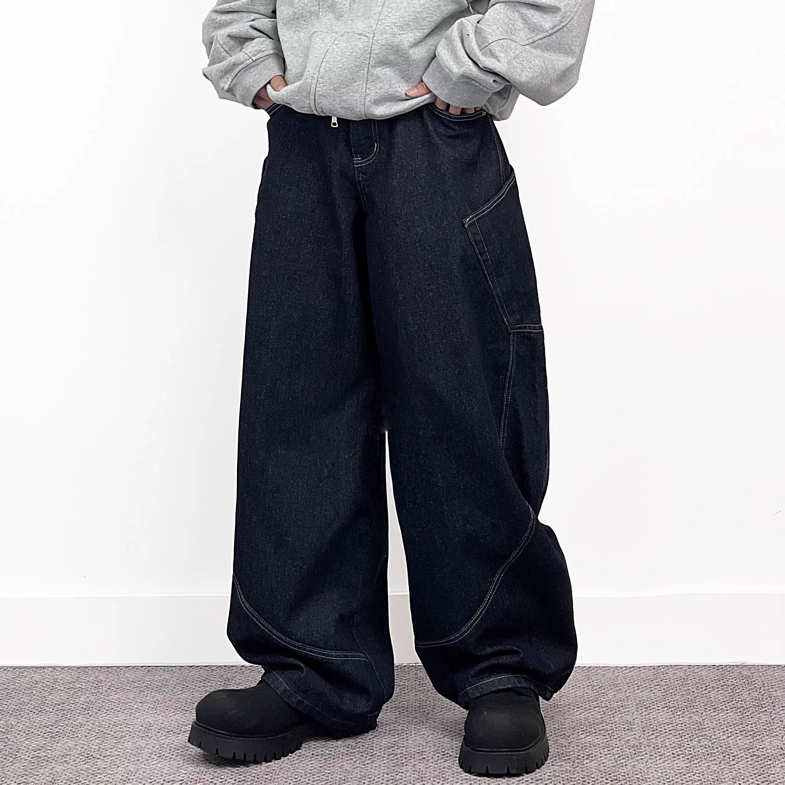 A knife wide-leg curved knife cowboy pants