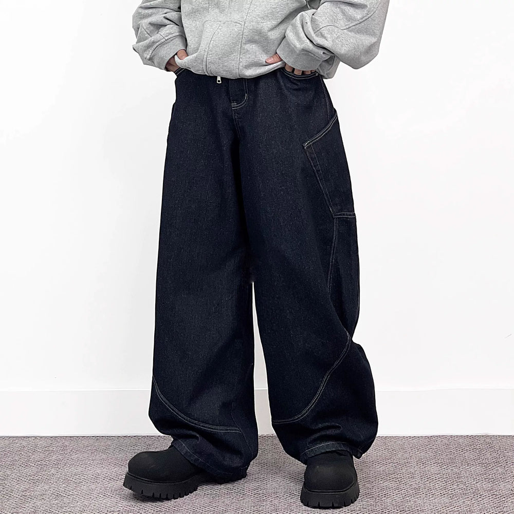 A knife wide-leg curved knife cowboy pants