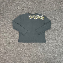 Derschutze Floral Embroidered Waffle Long Sleeve
