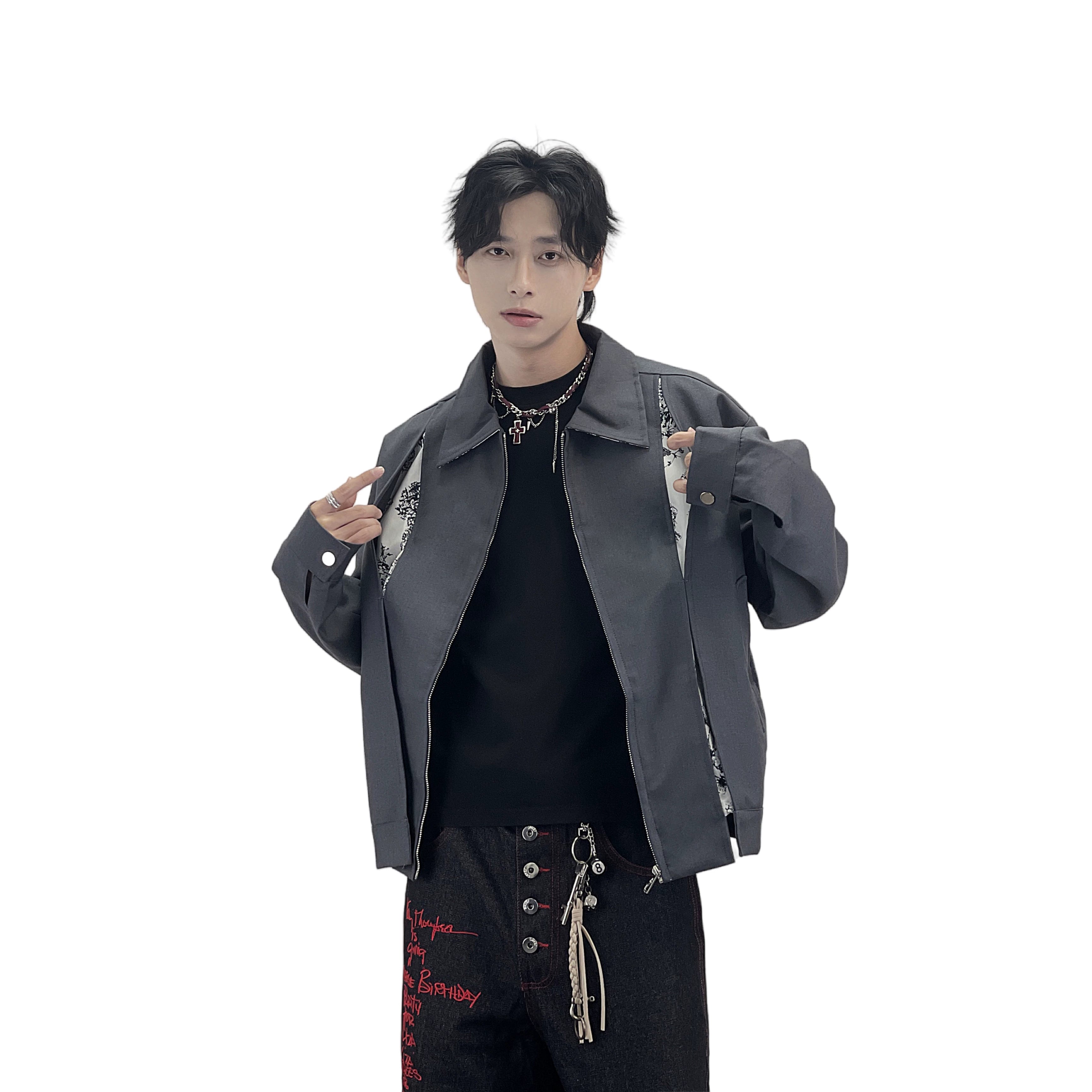A knife cleanfit floral patchwork lapel jacket