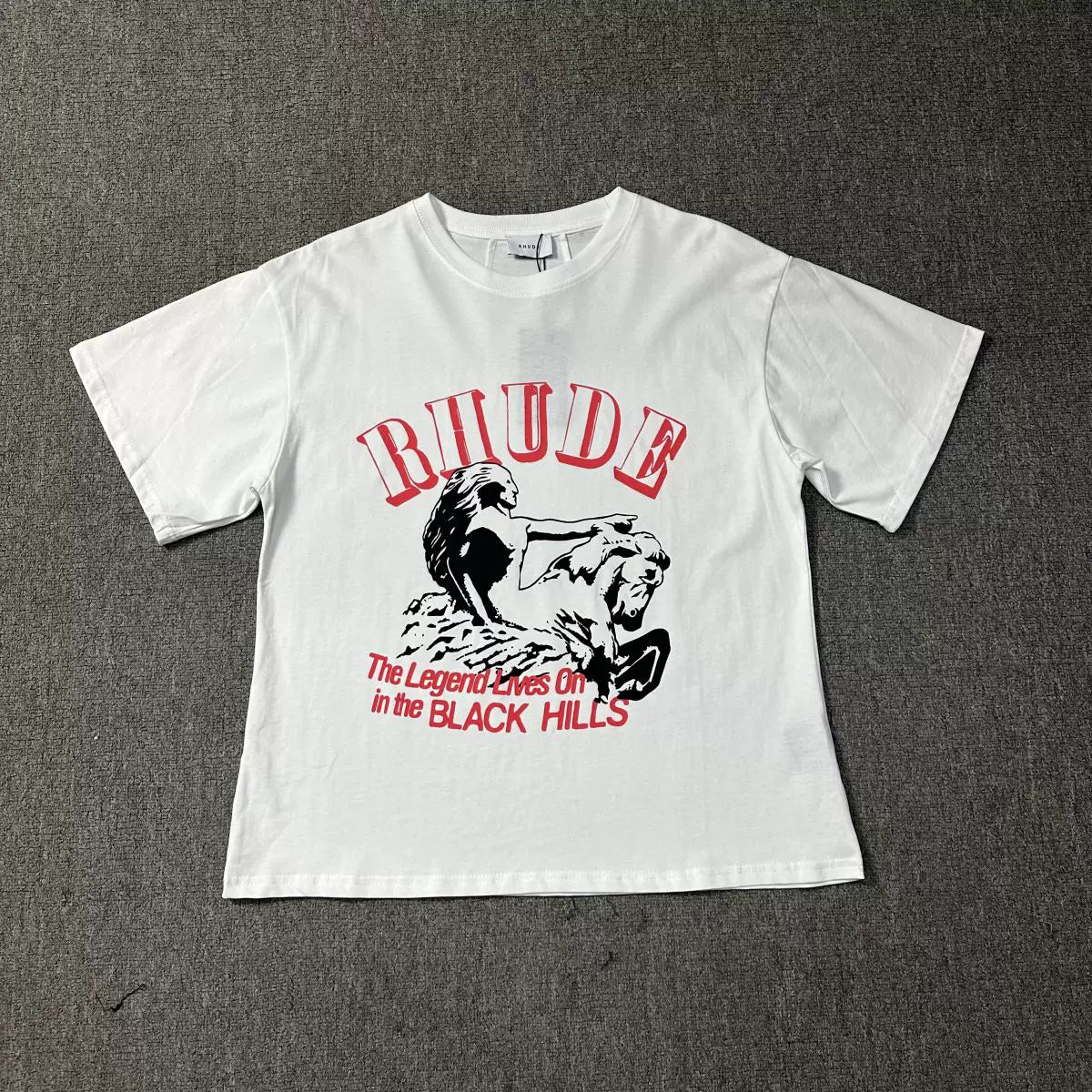 RHUDE American Retro Graphic Printed Oversized Summer Tee