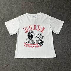 RHUDE American Retro Graphic Printed Oversized Summer Tee