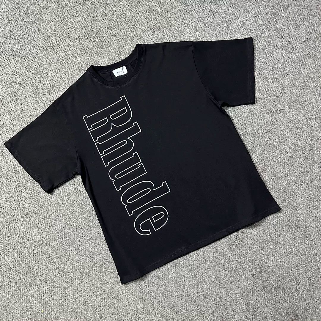 RHUDE Hollow Letter Graphic Pure Cotton Summer Tee