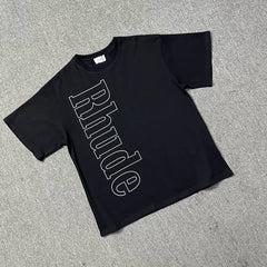RHUDE Hollow Letter Graphic Pure Cotton Summer Tee