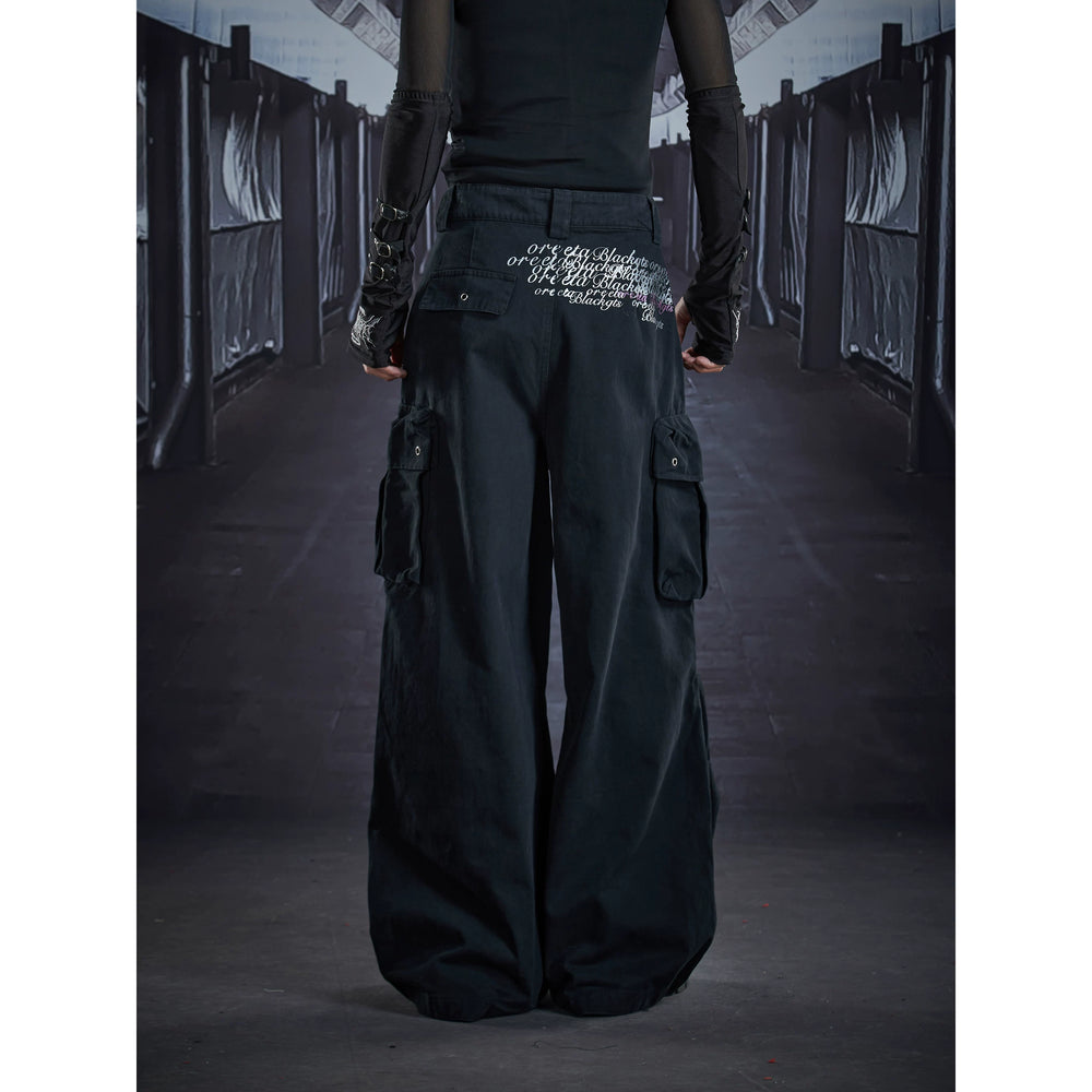 Unmanned island American casual street deconstruction and splicing design with multiple pockets for work pants and casual pants