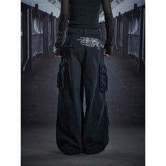 Unmanned island American casual street deconstruction and splicing design with multiple pockets for work pants and casual pants