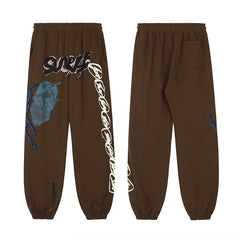 Travis Scott, Hiroshi Fujiwara, Skeleton Lightning Collaboration Waist Pants, High Street Hip Hop Sports Casual Loose Leg Tights