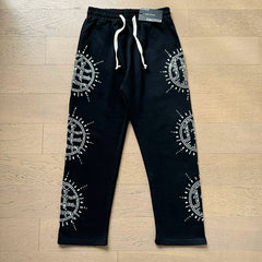MIXED EMOTION Rhinestone Logo Hooded Sweatsuit Set