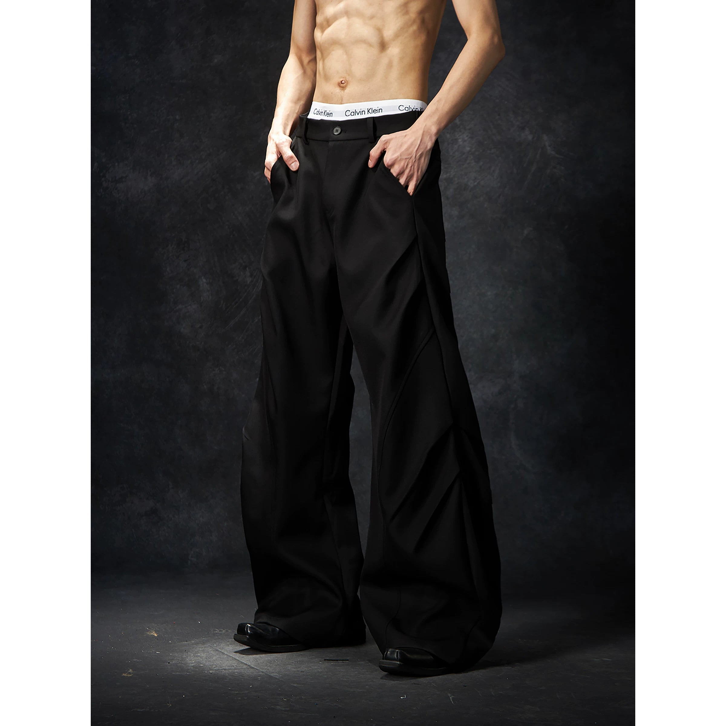 Small niche design micro pull trousers white versatile trousers 2025 summer new item