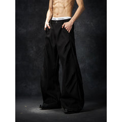 Small niche design micro pull trousers white versatile trousers 2025 summer new item