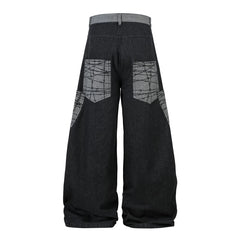 A knife-style wide-leg denim pants