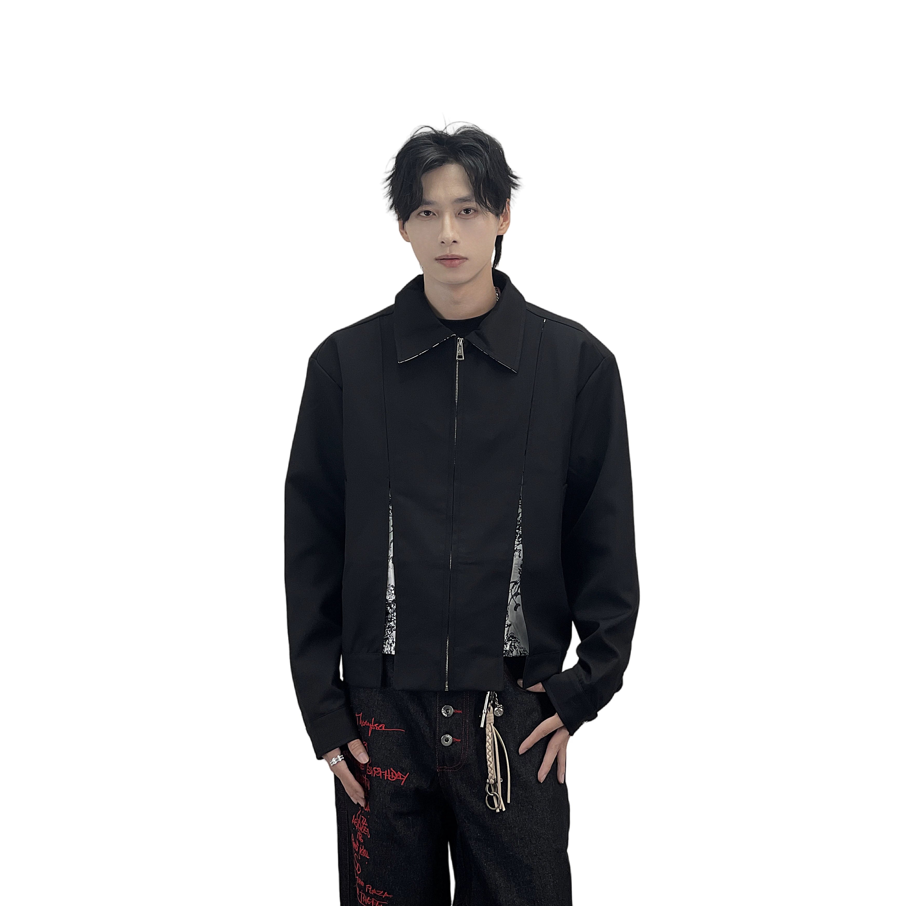 A knife cleanfit floral patchwork lapel jacket