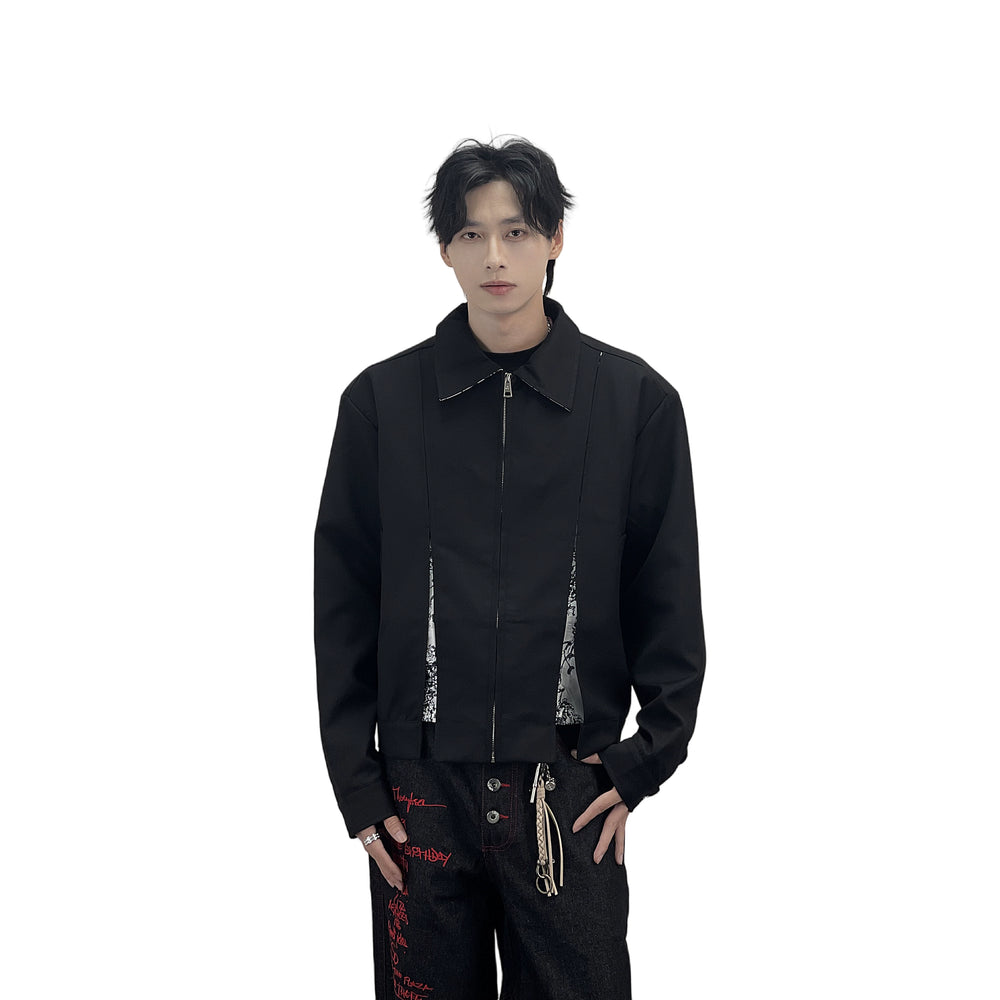A knife cleanfit floral patchwork lapel jacket