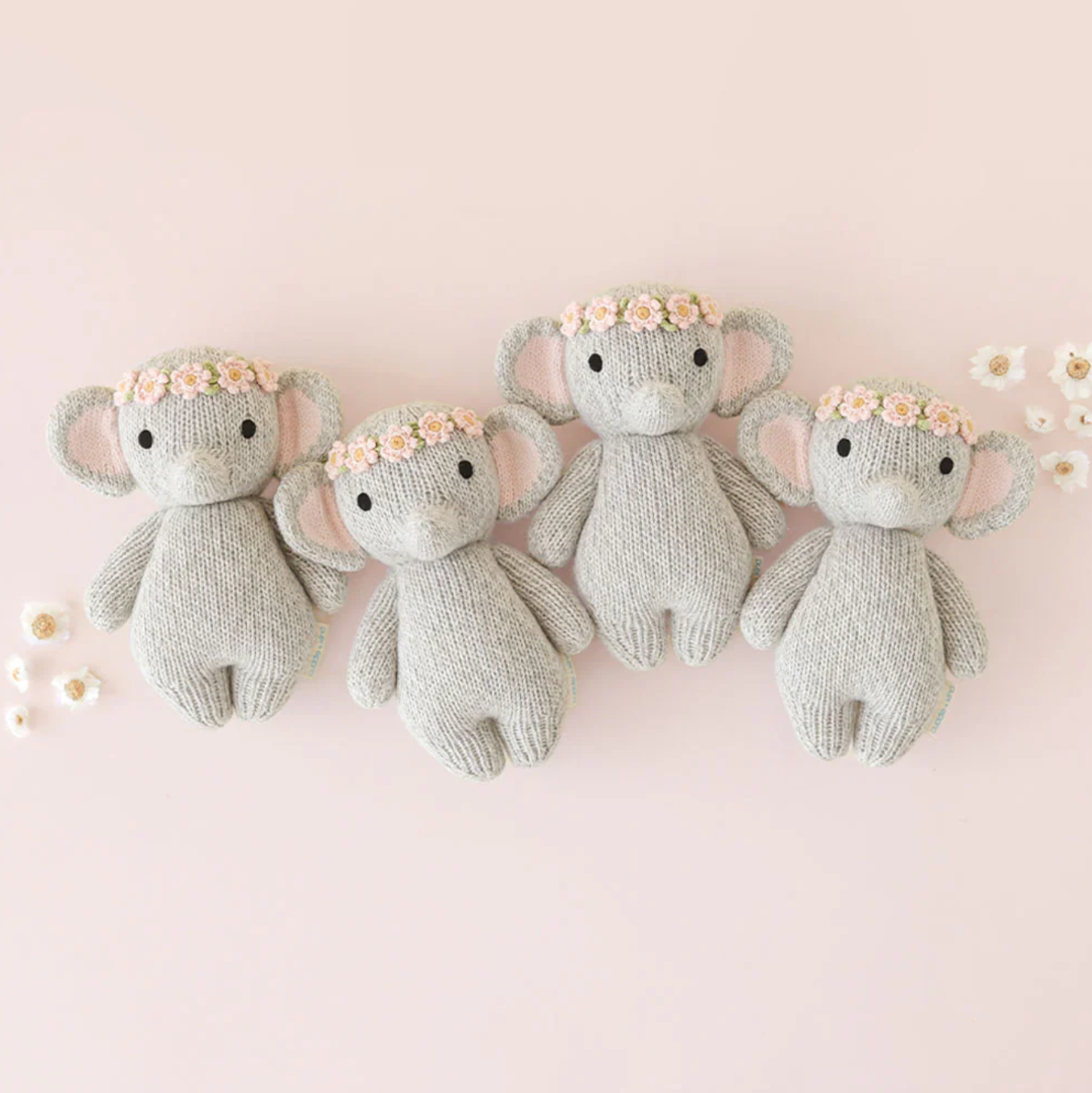 Cuddle + Kind Baby Elephant (Blush Floral Crown)