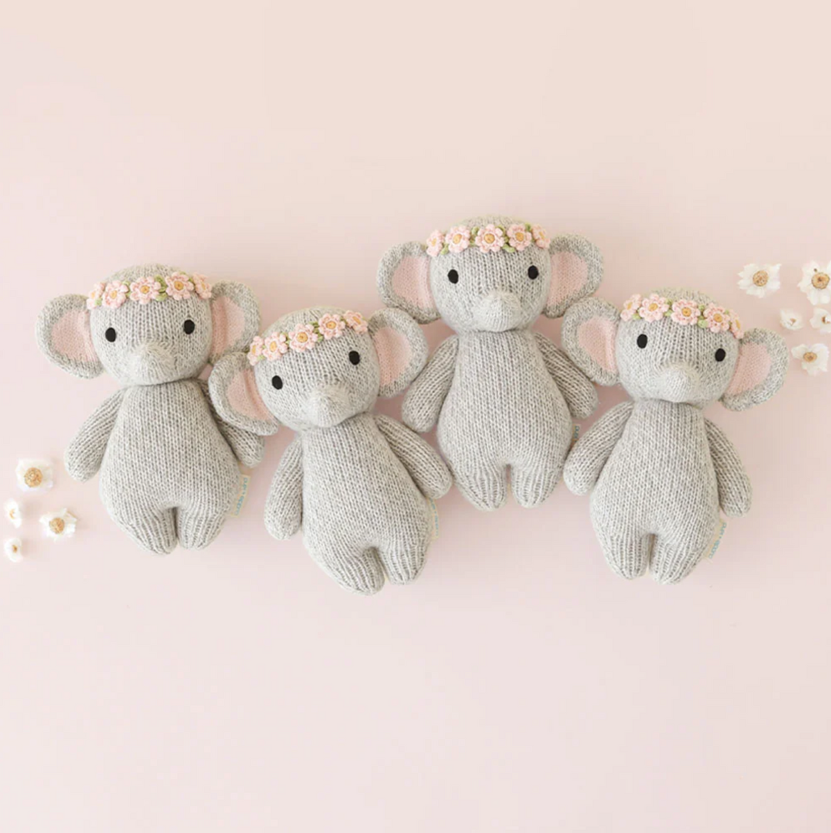 Cuddle + Kind Baby Elephant (Blush Floral Crown)
