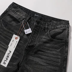 Purple Brand Men Grey Straight Wide Leg Jeans