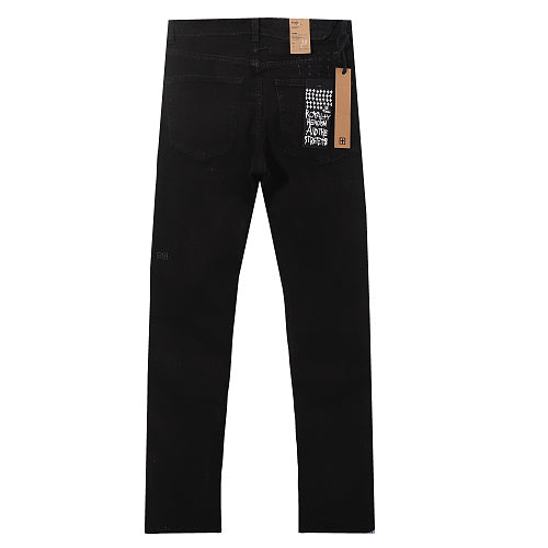 Ksubi Matte Black White Star Denim Slim Jeans