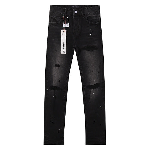Purple Brand Men Black Ripped Denim Jeans