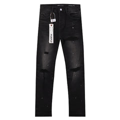 Purple Brand Men Black Ripped Denim Jeans