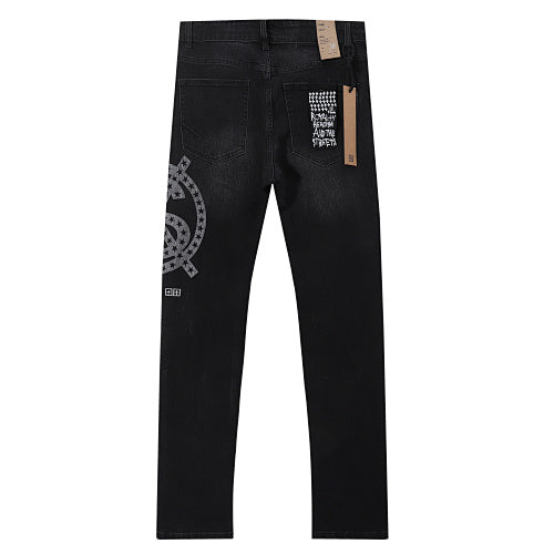 Ksubi Vintage Wash Black Cross Graphic Denim Jeans