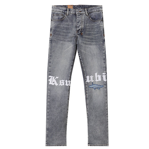 Ksubi Men Gothic Logo Slim Denim Jeans