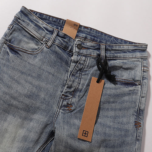 Ksubi Men Knee Distressed Slim Denim Jeans
