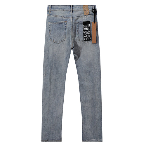 Ksubi Light Wash Rhinestone Studded Denim Jeans