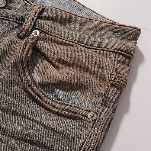 Purple Brand Men Mud Wash Ripped Denim Jeans
