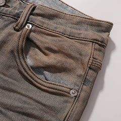 Purple Brand Men Mud Wash Ripped Denim Jeans