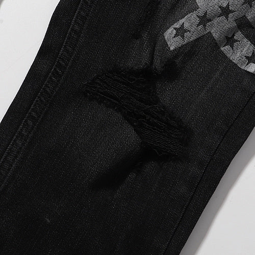 Ksubi Vintage Wash Black Cross Graphic Denim Jeans