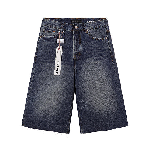 Purple Brand Men Dark Blue Denim Streetwear Shorts