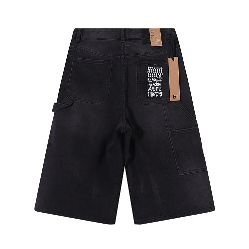 Ksubi Men Blue Baggy Patchwork Denim Shorts