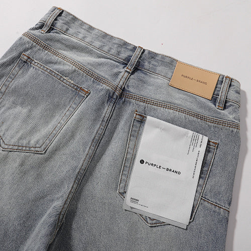 Purple Brand Men Rhinestone Straight Wide Leg Jeans