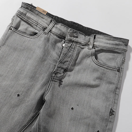 Ksubi Gradient Wash Black Paint Splatter Denim Jeans