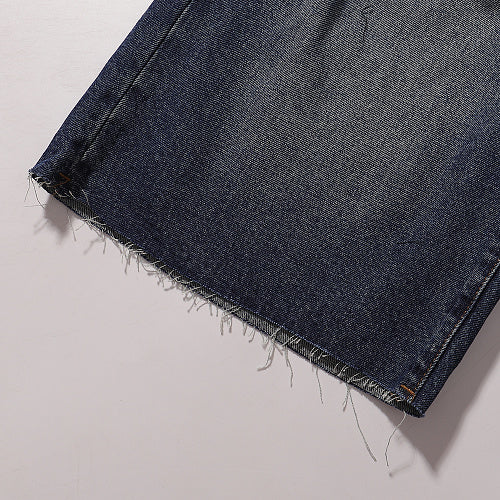 Purple Brand Men Dark Blue Denim Streetwear Shorts
