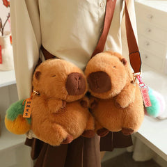 Kawaii Fluffy Capybara Plushies with Strap