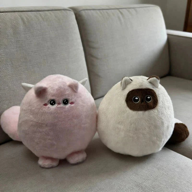 Round Chubby Cat Angel Plush