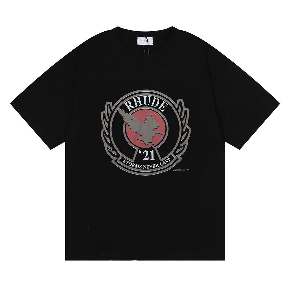 RHUDE American Vintage Graphic Printed Oversized Summer Tee