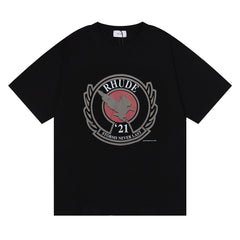 RHUDE American Vintage Graphic Printed Oversized Summer Tee