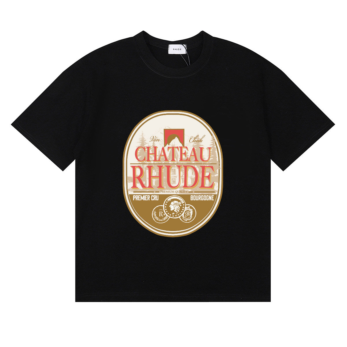 RHUDE American Retro Letter Print Loose Casual T-Shirt