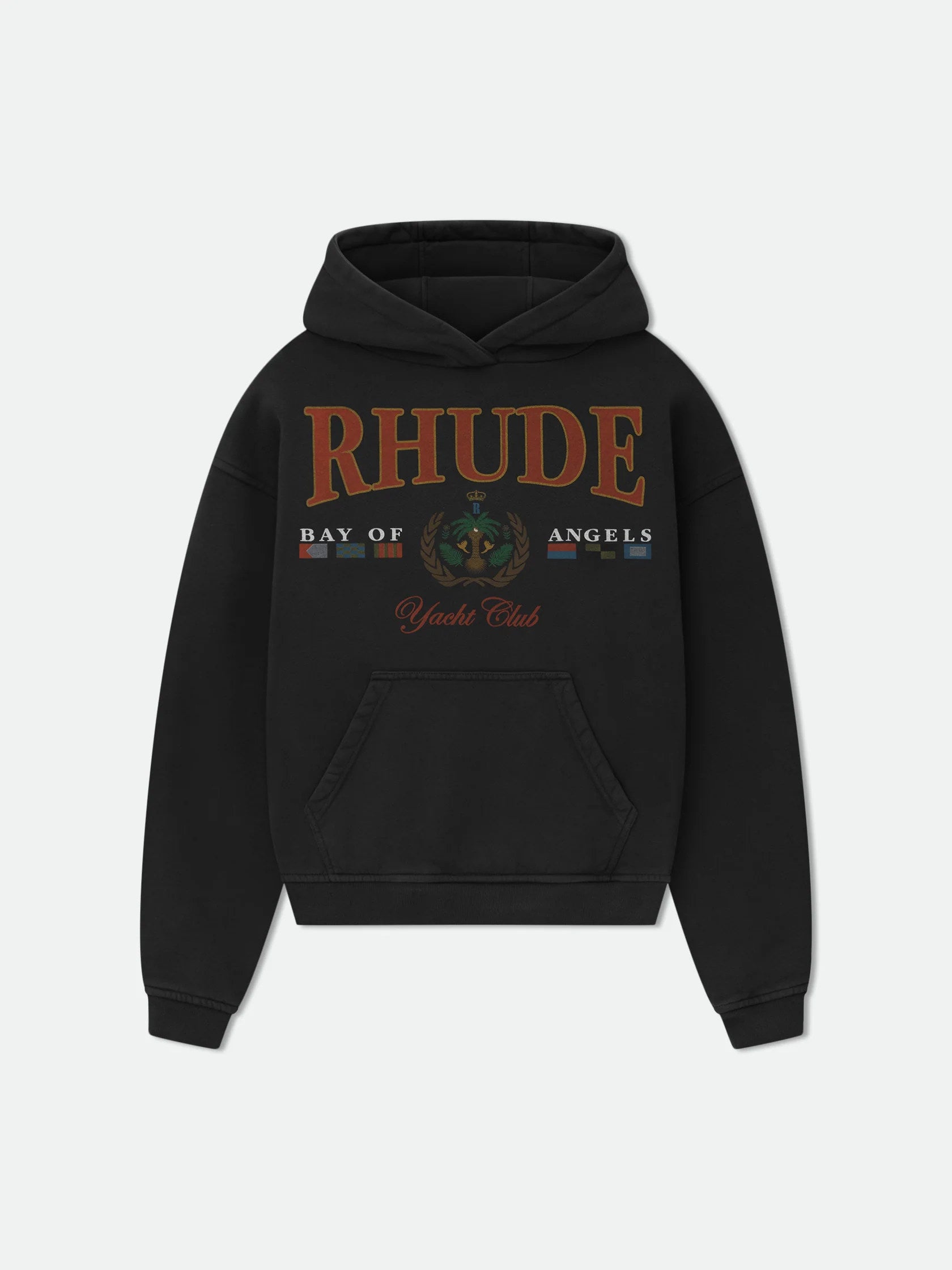 RHUDE American Vintage Letter Print Loose Hooded Sweatshirt