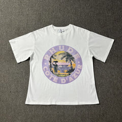 RHUDE American Retro Loose Fit Unisex Summer T-Shirt