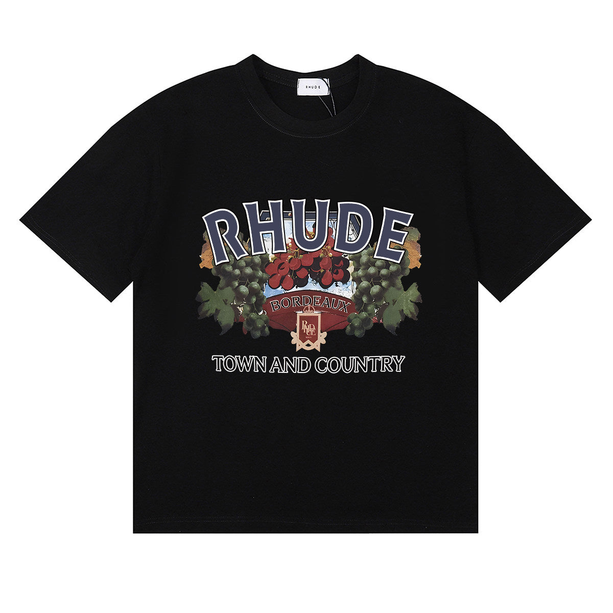RHUDE American Retro Letter Print Loose Casual T-Shirt