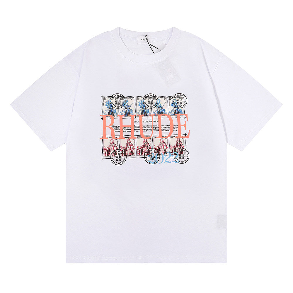 RHUDE American Vintage Graphic Printed Oversized Summer Tee