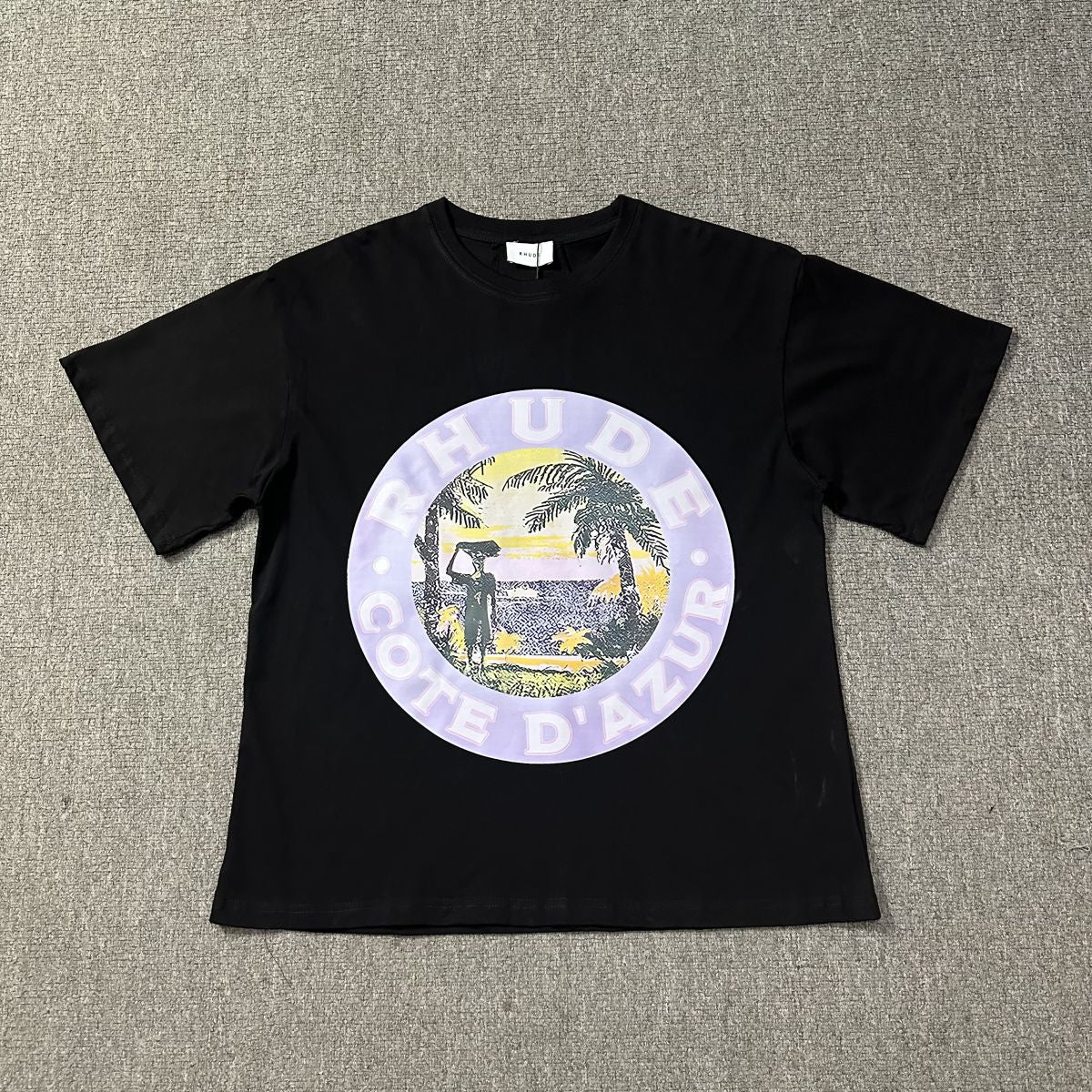 RHUDE American Retro Loose Fit Unisex Summer T-Shirt