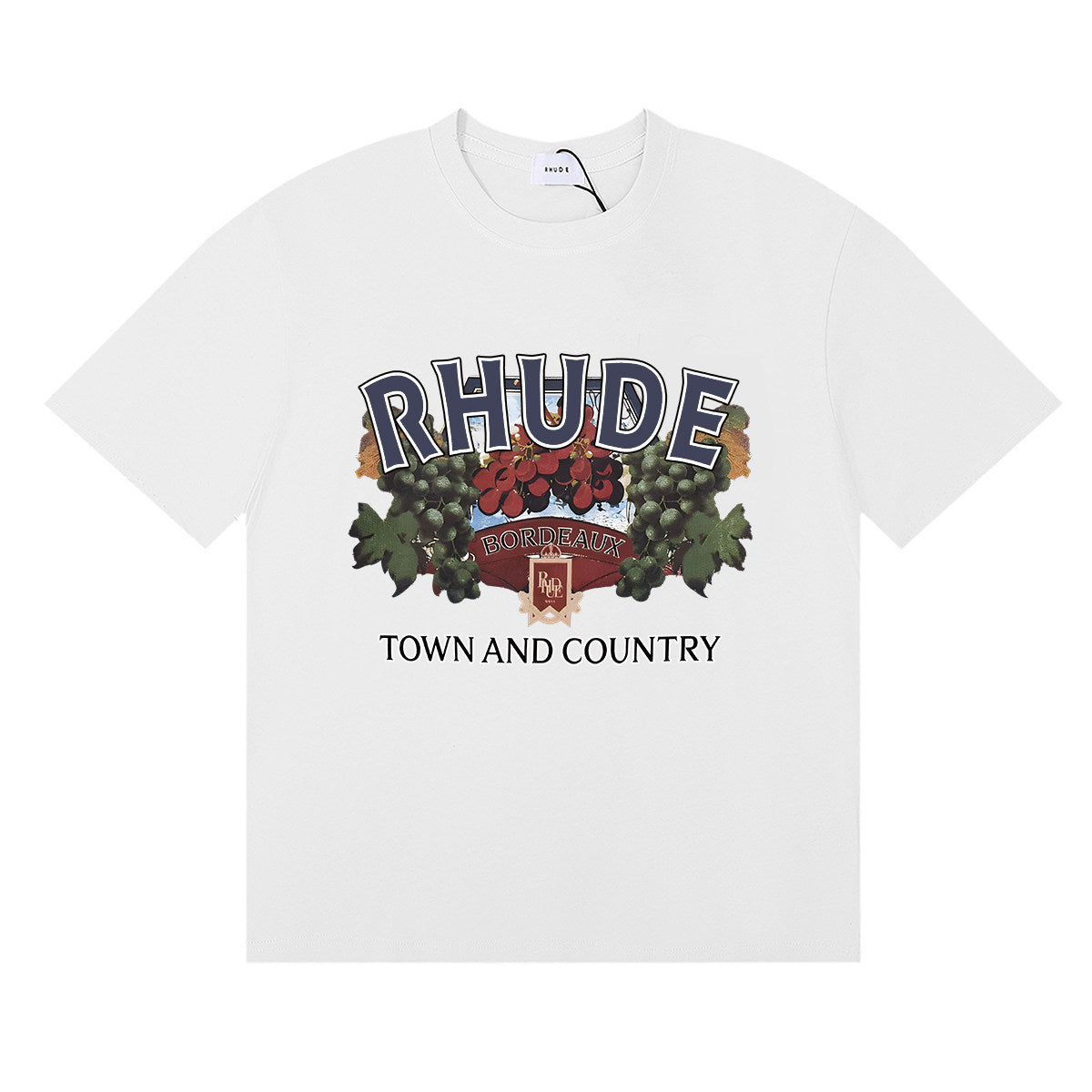 RHUDE American Retro Letter Print Loose Casual T-Shirt