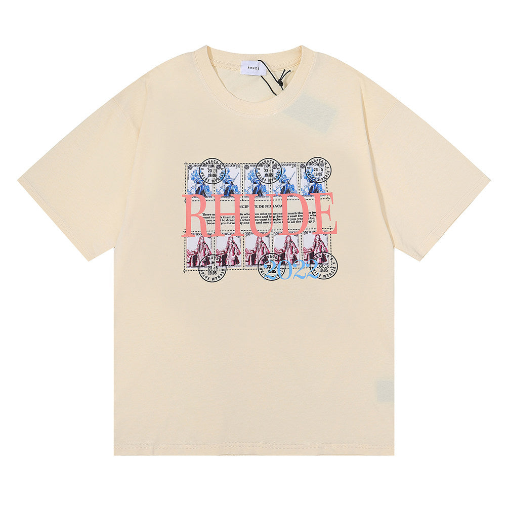 RHUDE American Vintage Graphic Printed Oversized Summer Tee