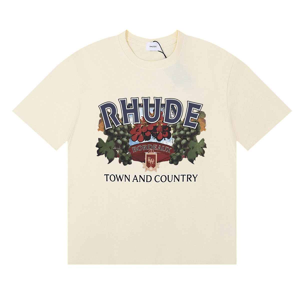 RHUDE American Retro Letter Print Loose Casual T-Shirt
