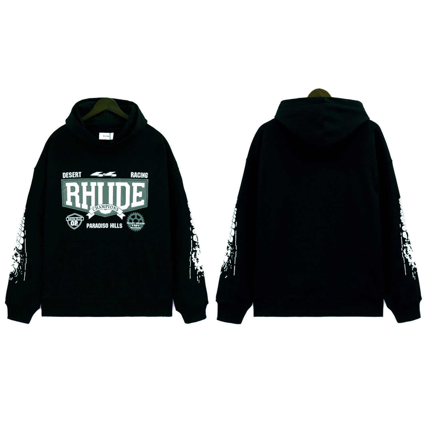 RHUDE American Vintage Letter Print Loose Hooded Sweatshirt